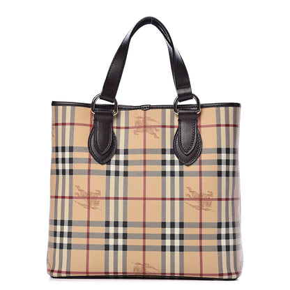 Burberry Haymarket Check Small Onslow Tote Chocolate 1 of 14
