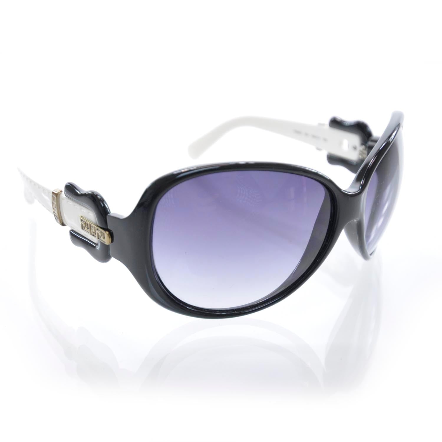Fendi B Buckle Sunglasses FS382 Black White 1 of 6