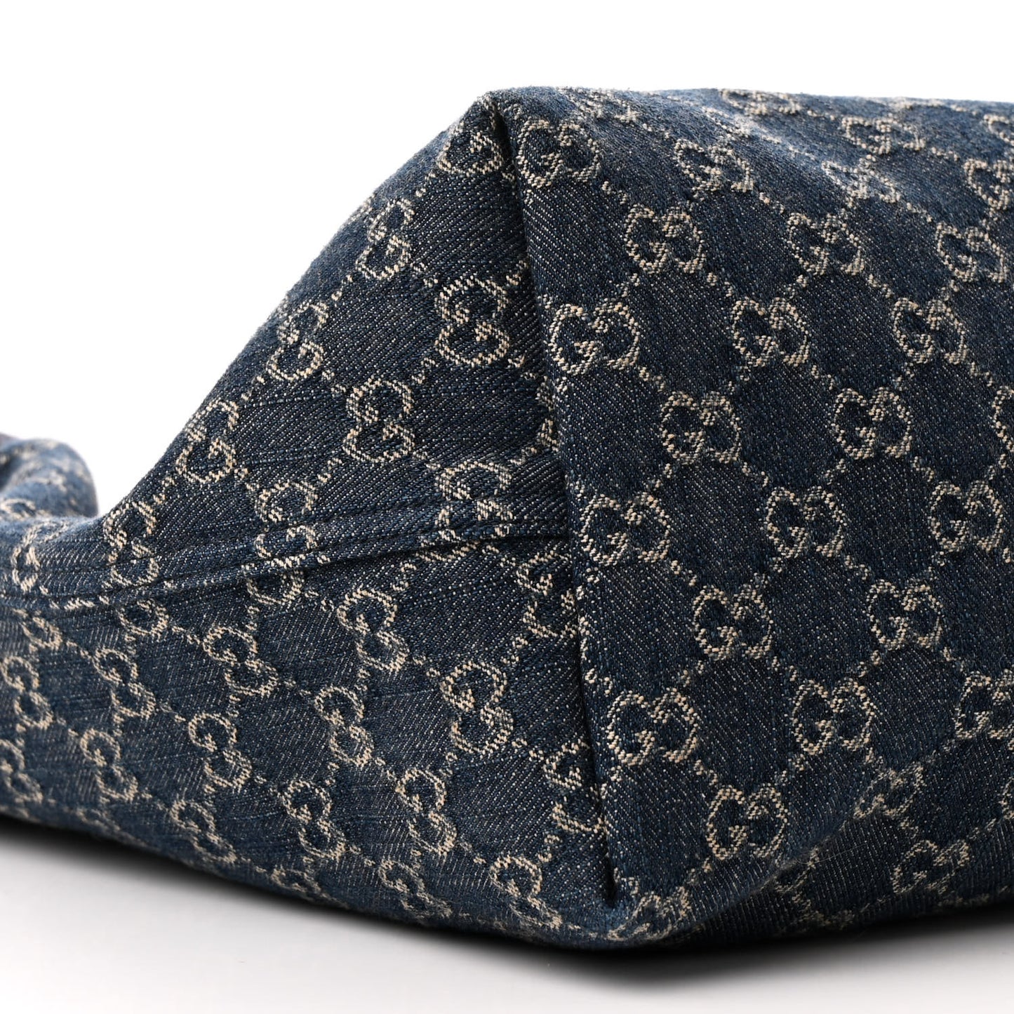 Denim GG Monogram Web Large Giglio Tote Blue