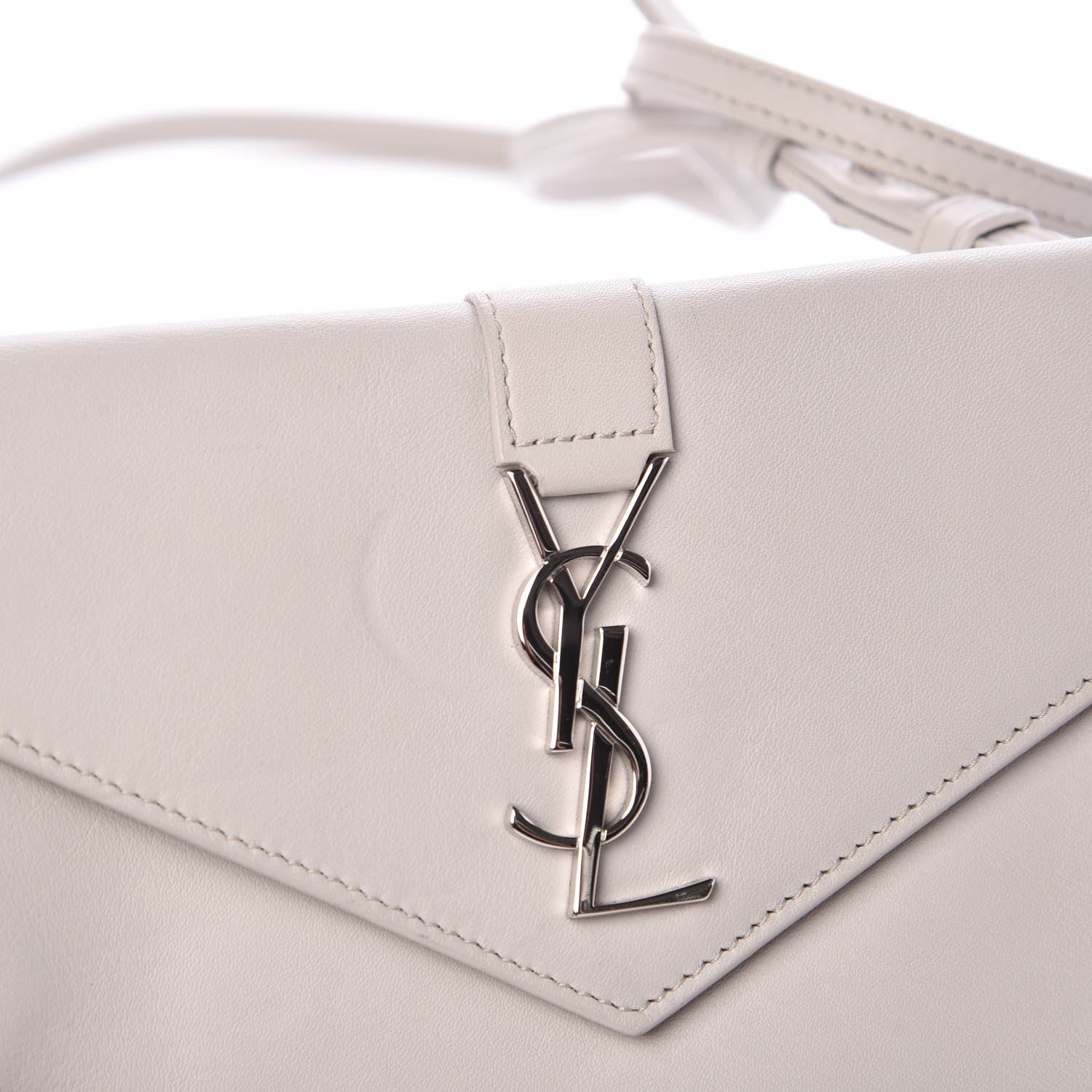 Saint Laurent Calfskin Monogram Tri Pocket Crossbody Bag Grey 11 of 11