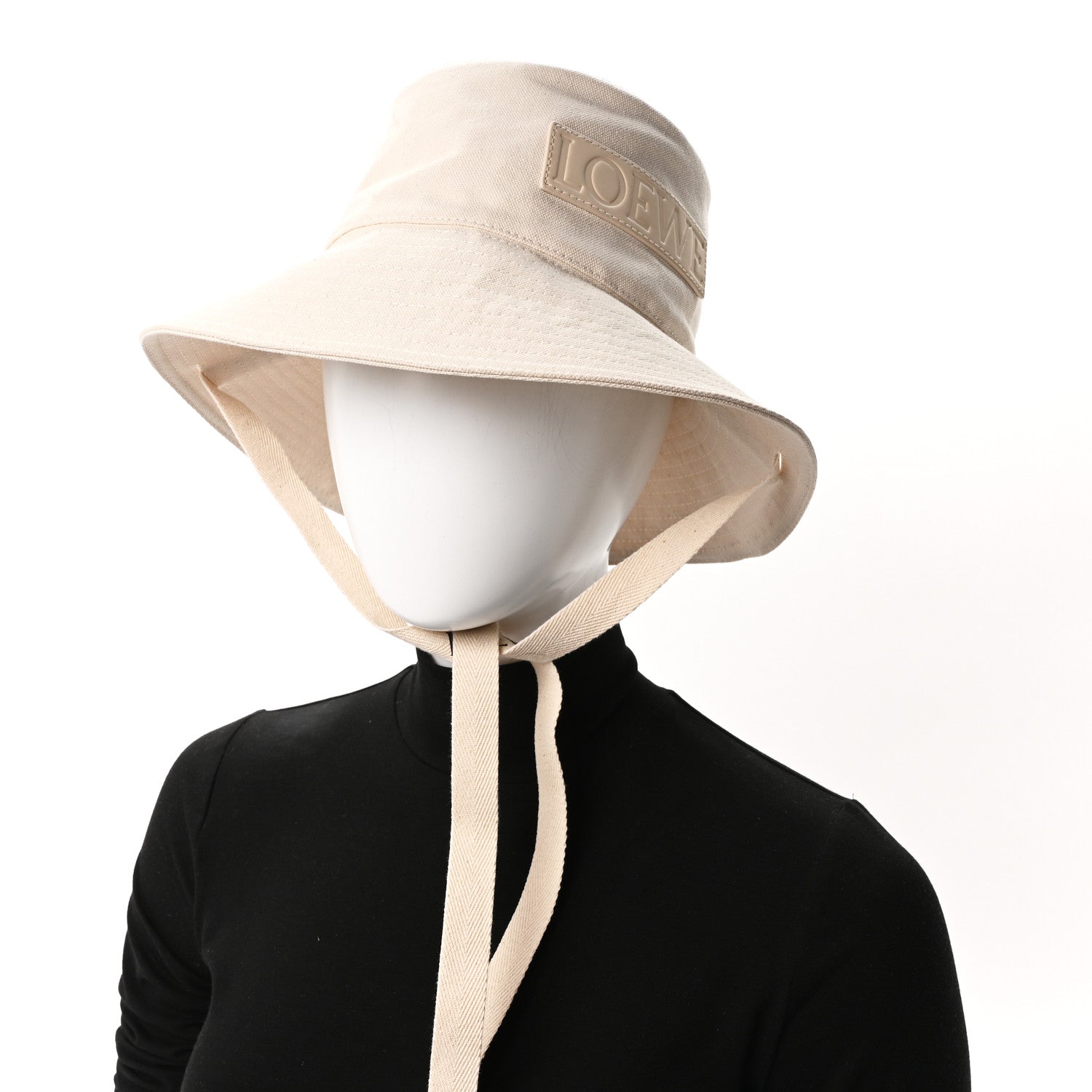 Loewe Canvas Calfskin Fisherman Bucket Hat 57 Soft White 1829410