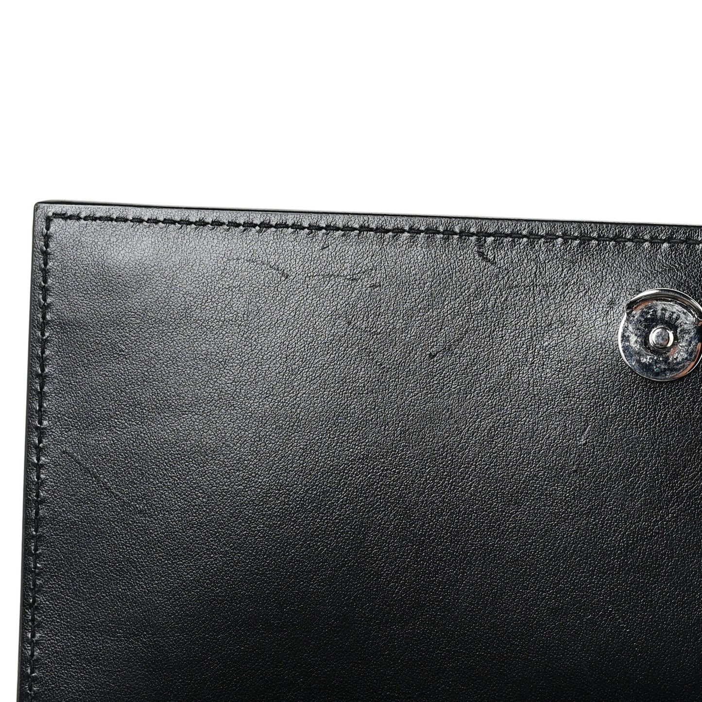 Calfskin Star Print Medium Monogram Kate Satchel Black