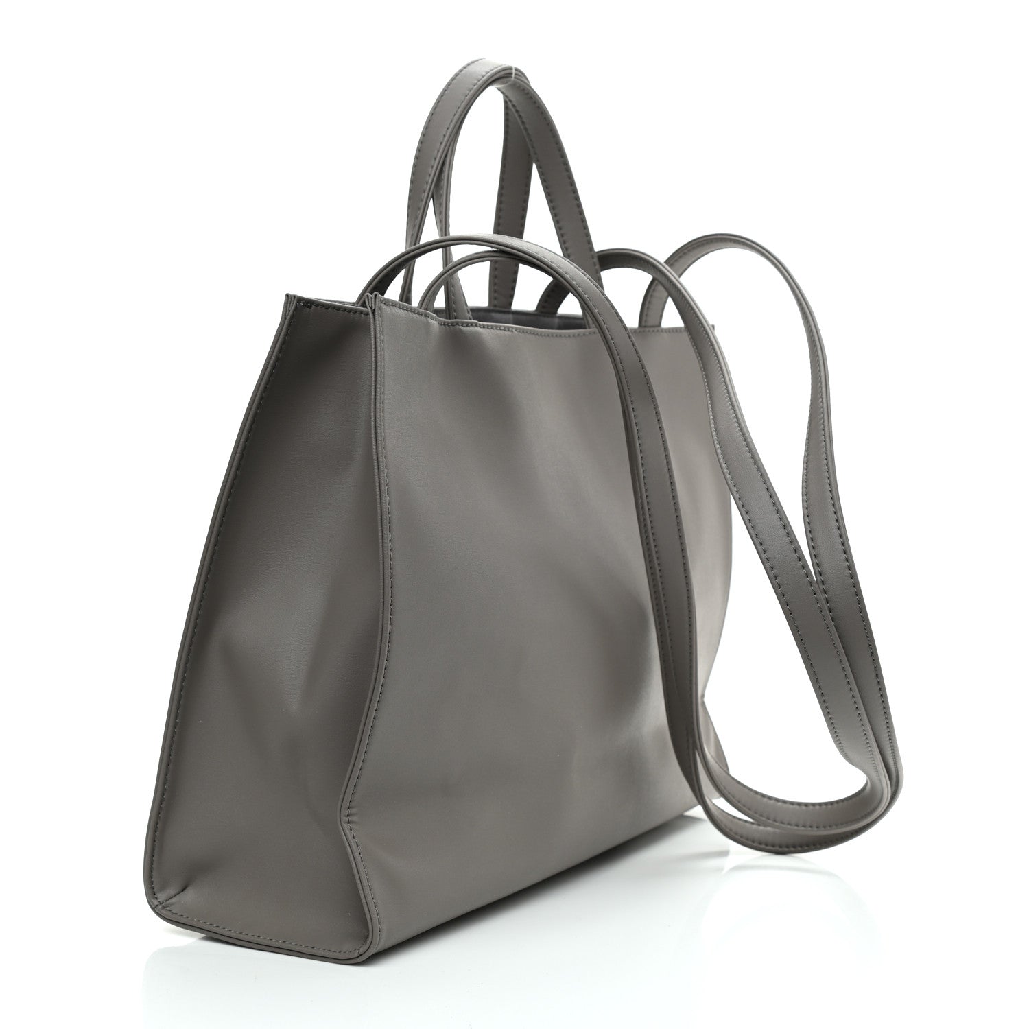 Telfar Vegan Leather Medium Shopping Bag Grey 3 of 9