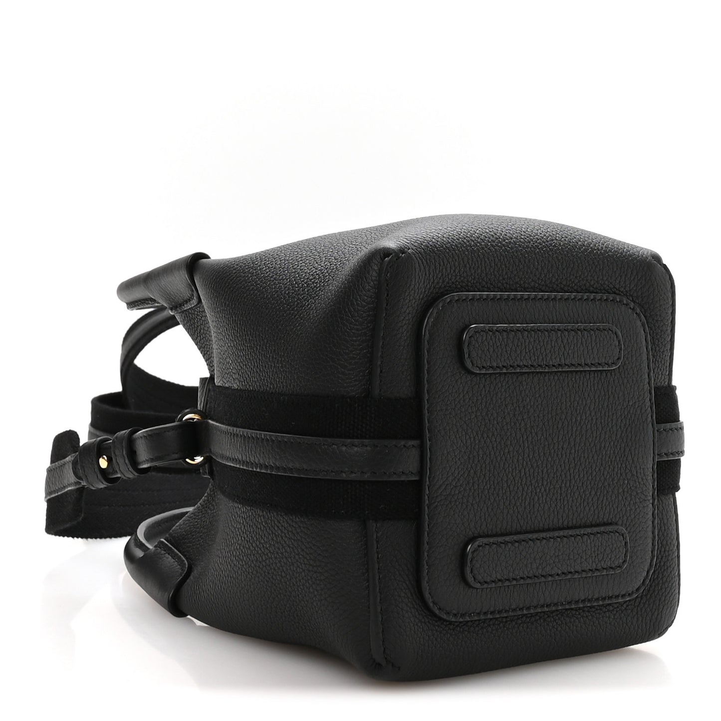 Grained Calfskin Micro Bale Bag Black