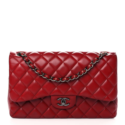 Chanel Lambskin Quilted Jumbo Double Flap Red 1 of 10