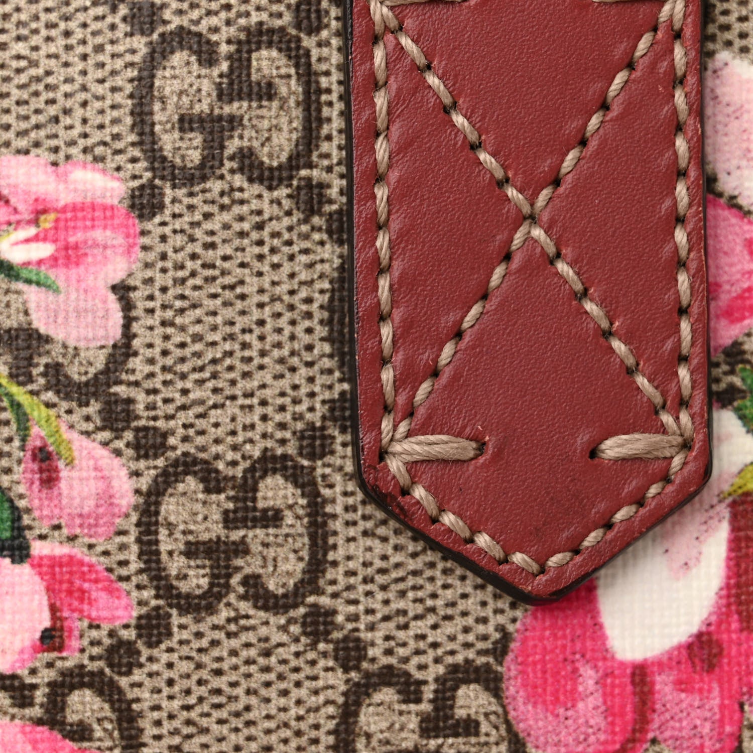 Gucci GG Supreme Monogram Blooms Medium Zippered Tote Beige Multicolor Dry Rose 16 of 18