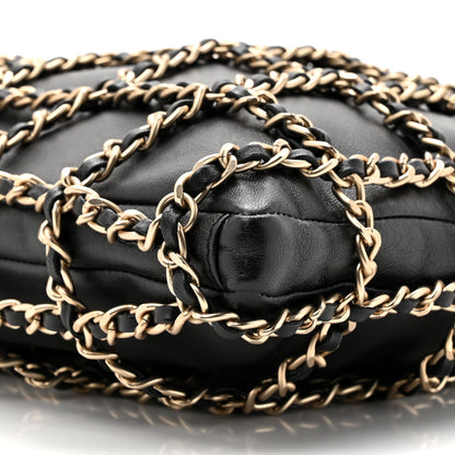 Chanel Lambskin Large Shopping Chain Tote Black 9 of 10