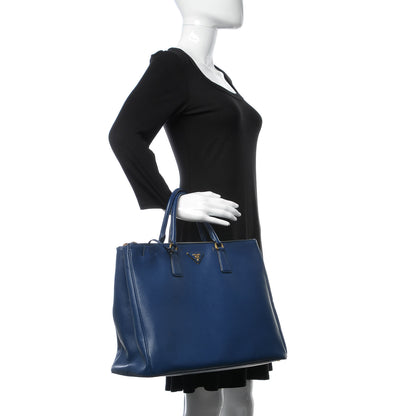 Prada Saffiano Lux Extra Large Galleria Double Zip Tote Bluette 2 of 9