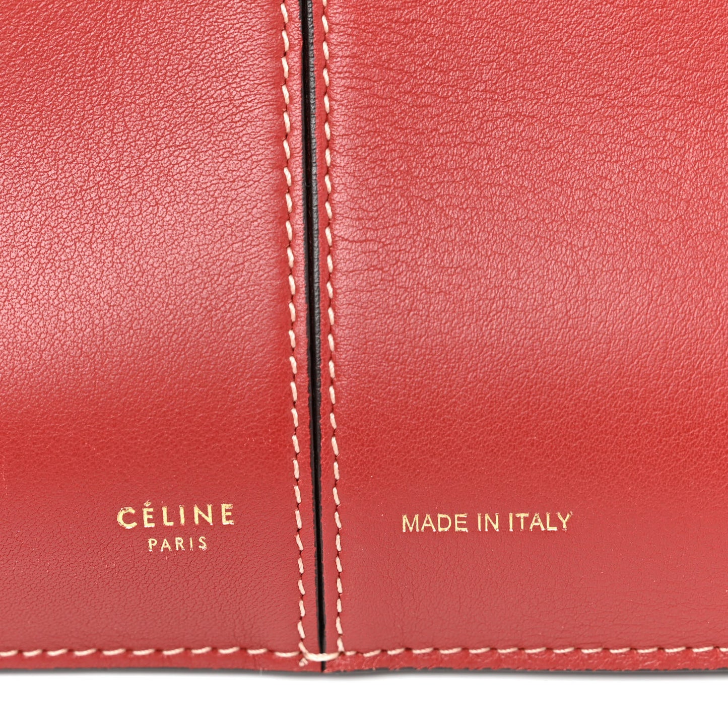 Calfskin Medium Tri-Fold Bag Red Wood