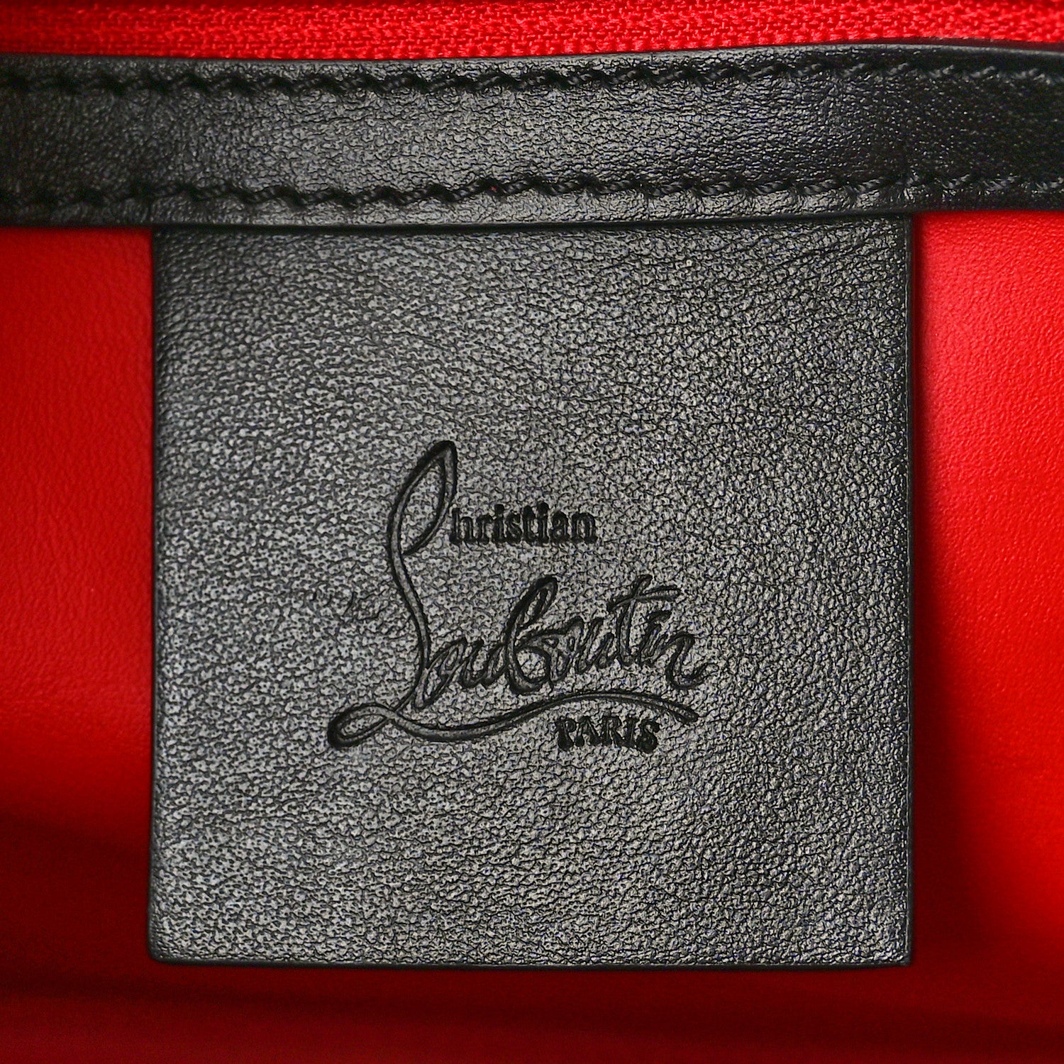 Christian Louboutin Calfskin Leopard Jacquard Spiked Medium Paloma Black 6 of 10