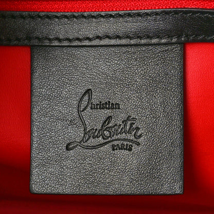 Christian Louboutin Calfskin Leopard Jacquard Spiked Medium Paloma Black 6 of 10