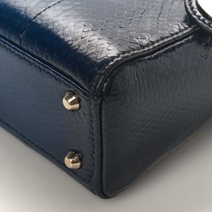 Christian Dior Metallic Snakeskin Mini Lady Dior Dark Blue 8 of 8
