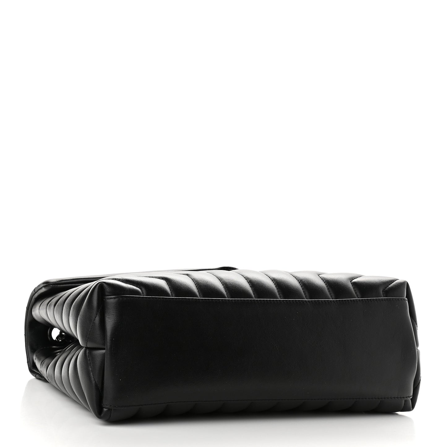 Calfskin Y Quilted Monogram Medium Loulou Chain Satchel Black