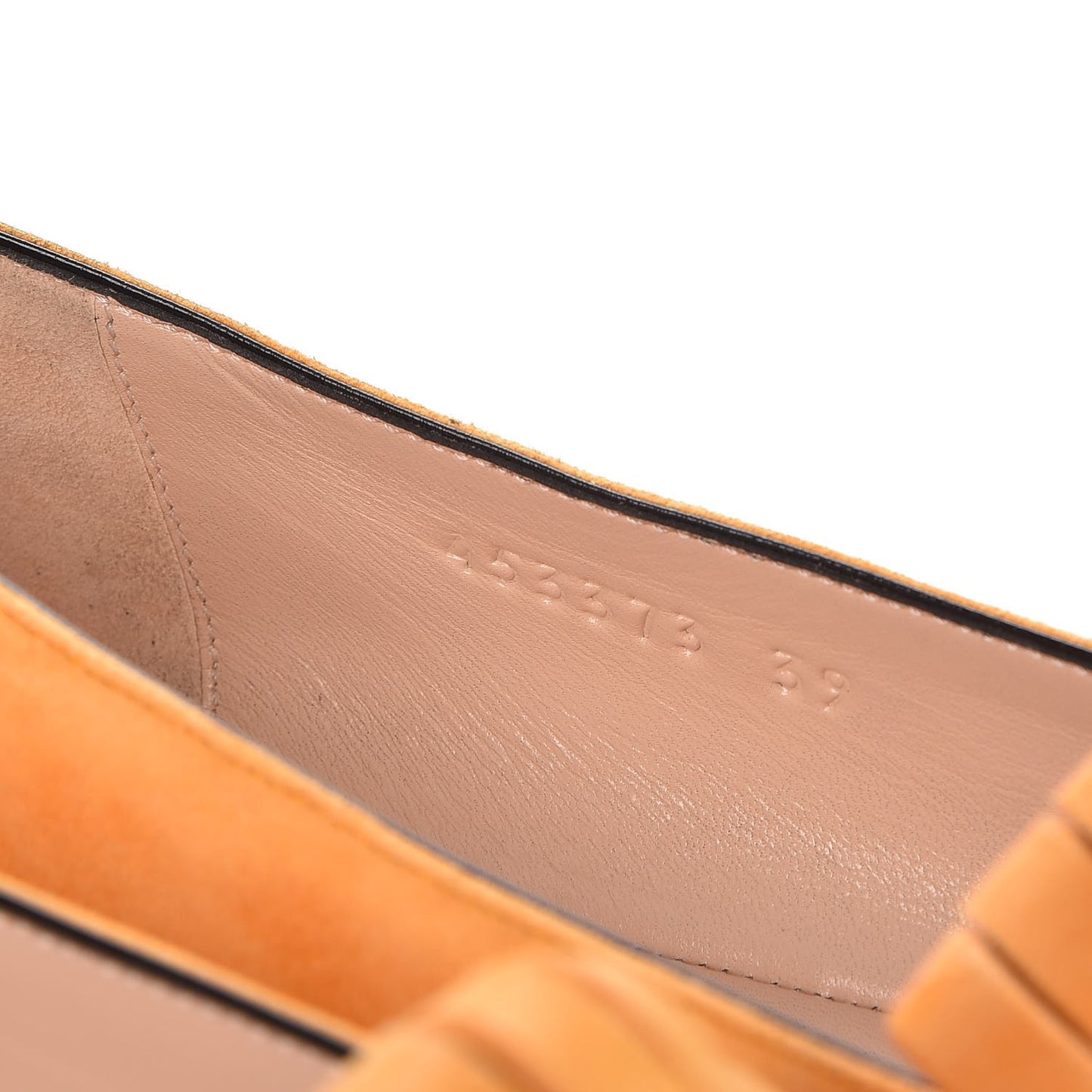 Kid Scamosciato GG Marmont Fringe Flats 39 Crystal Copper