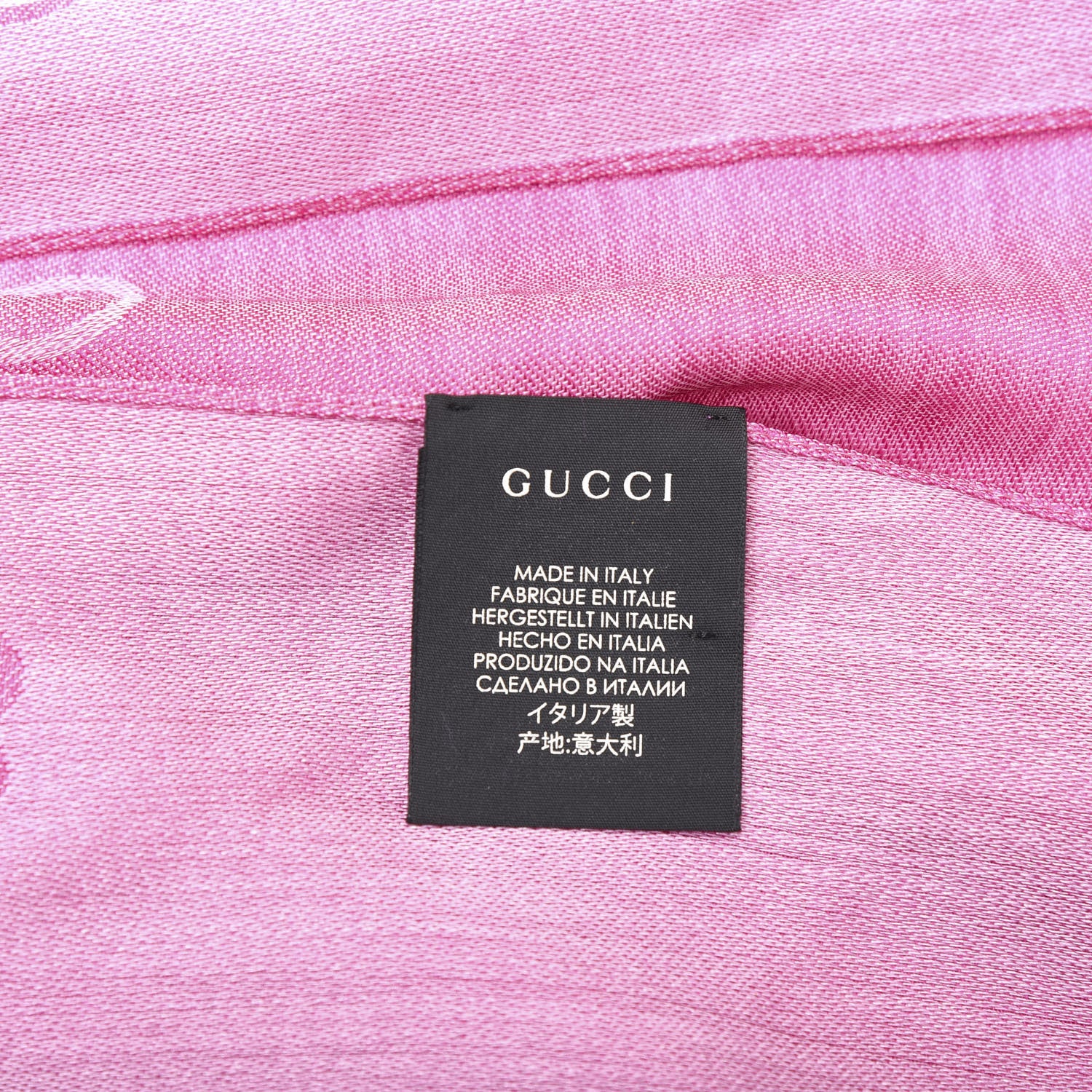 Gucci Wool Silk GG Monogram GGNat Scarf Roseate 3 of 4
