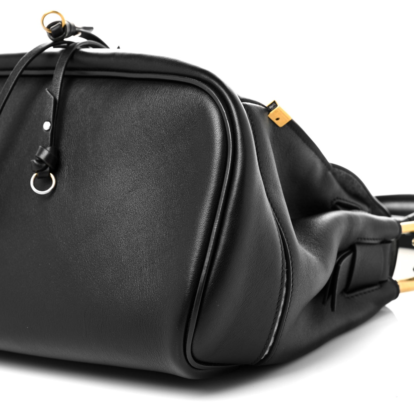 Calfskin Medium Owen Flap Bag Black
