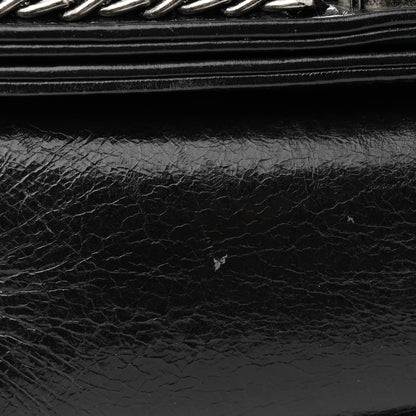 Chanel Glazed Calfskin Quilted Medium Chain Around Boy Flap Black 12 of 14