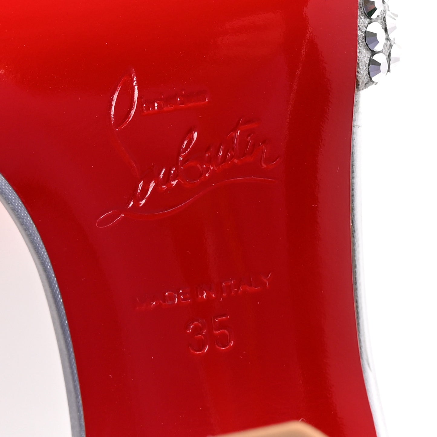 Suede Metallic Kid Lambskin Strass Mariza Is Back 85 Sandals 35 Silver