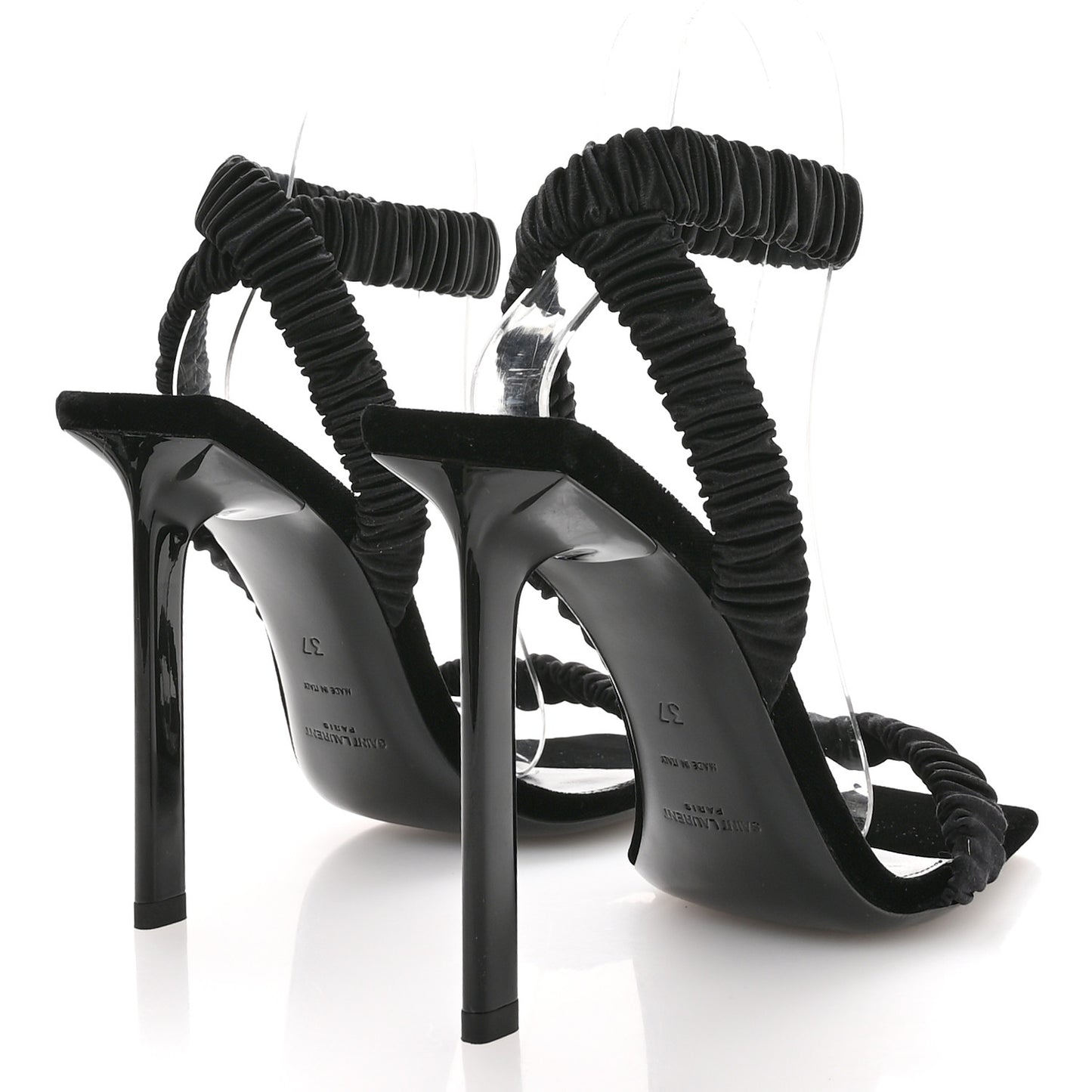 Crepe Satin Pam 110 Sandals 37 Black