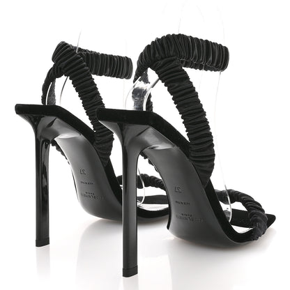 Saint Laurent Crepe Satin Pam 110 Sandals 37 Black 5 of 8