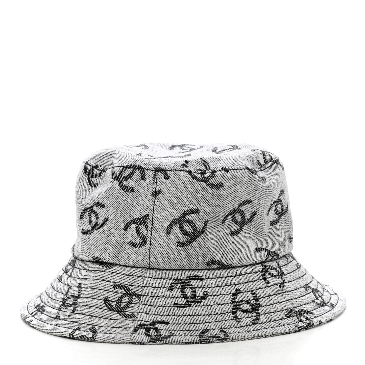 Denim CC Bucket Hat L White Black