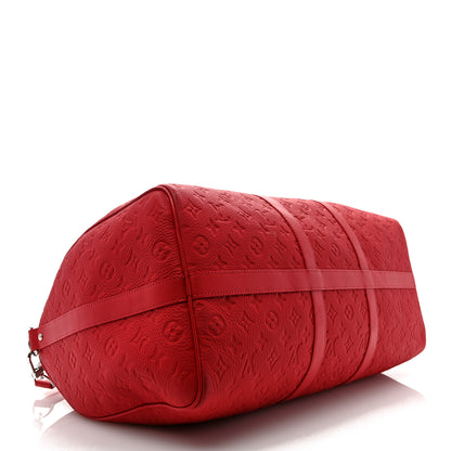 Louis Vuitton Taurillon Monogram Keepall Bandouliere 50 Sari Red 3 of 8