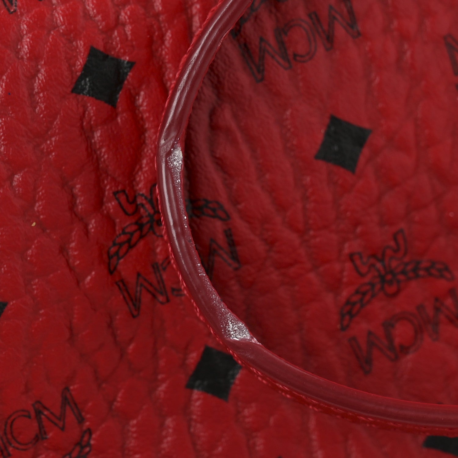 MCM Visetos Medium Crossbody Pouch Ruby Red 10 of 10