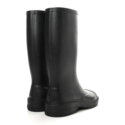 Chanel Caoutchouk CC High Boots 38 Black 4 of 8