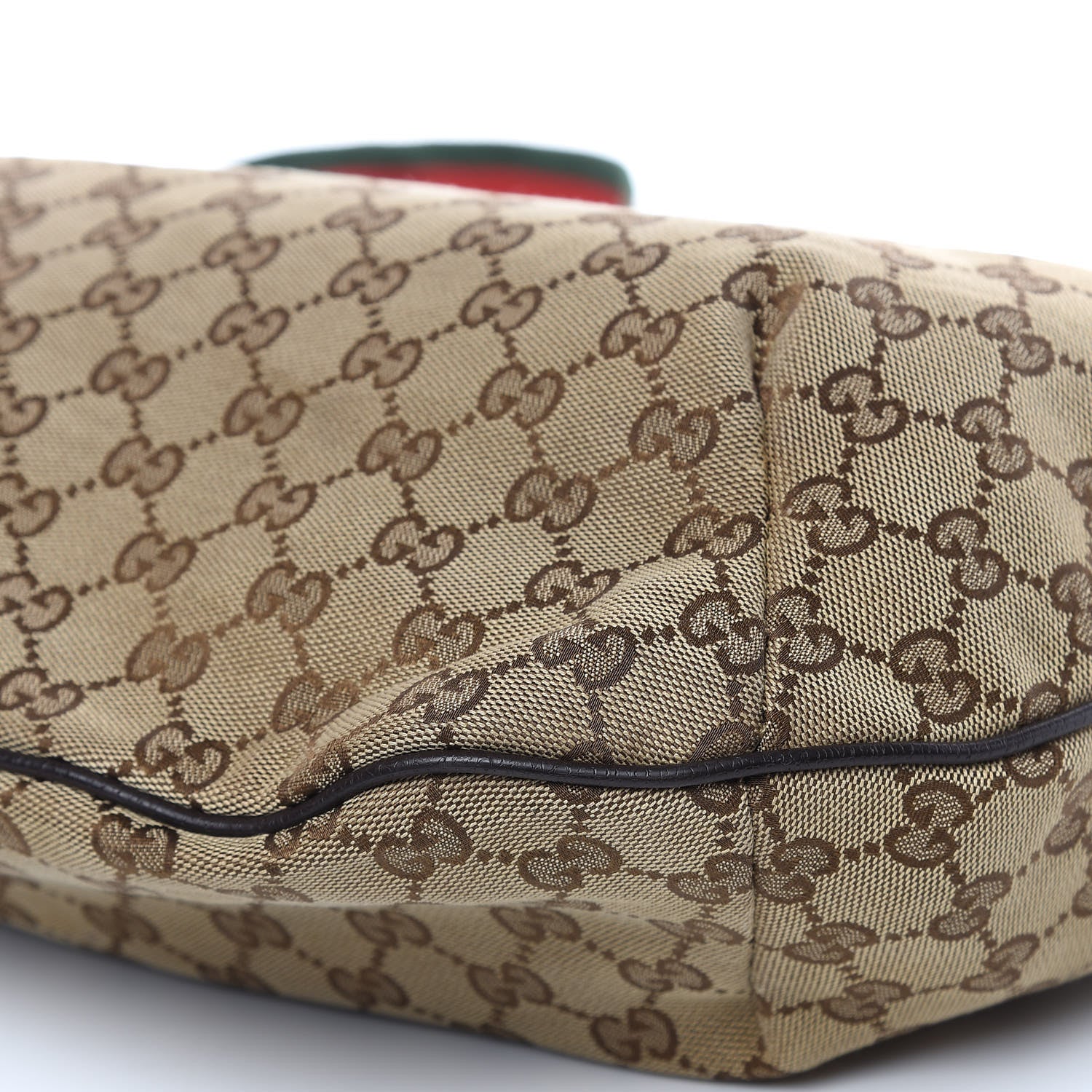 Gucci Monogram Web Medium Half Moon Hobo Dark Brown 10 of 10