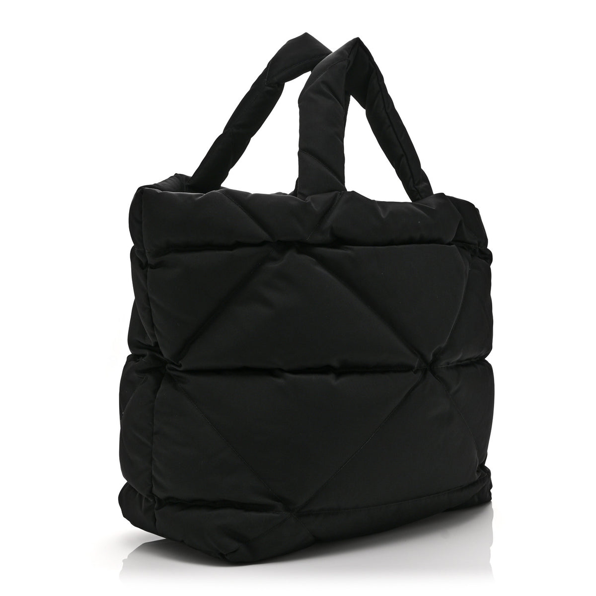 Re-Nylon Triangle Padded Logo Tote Black