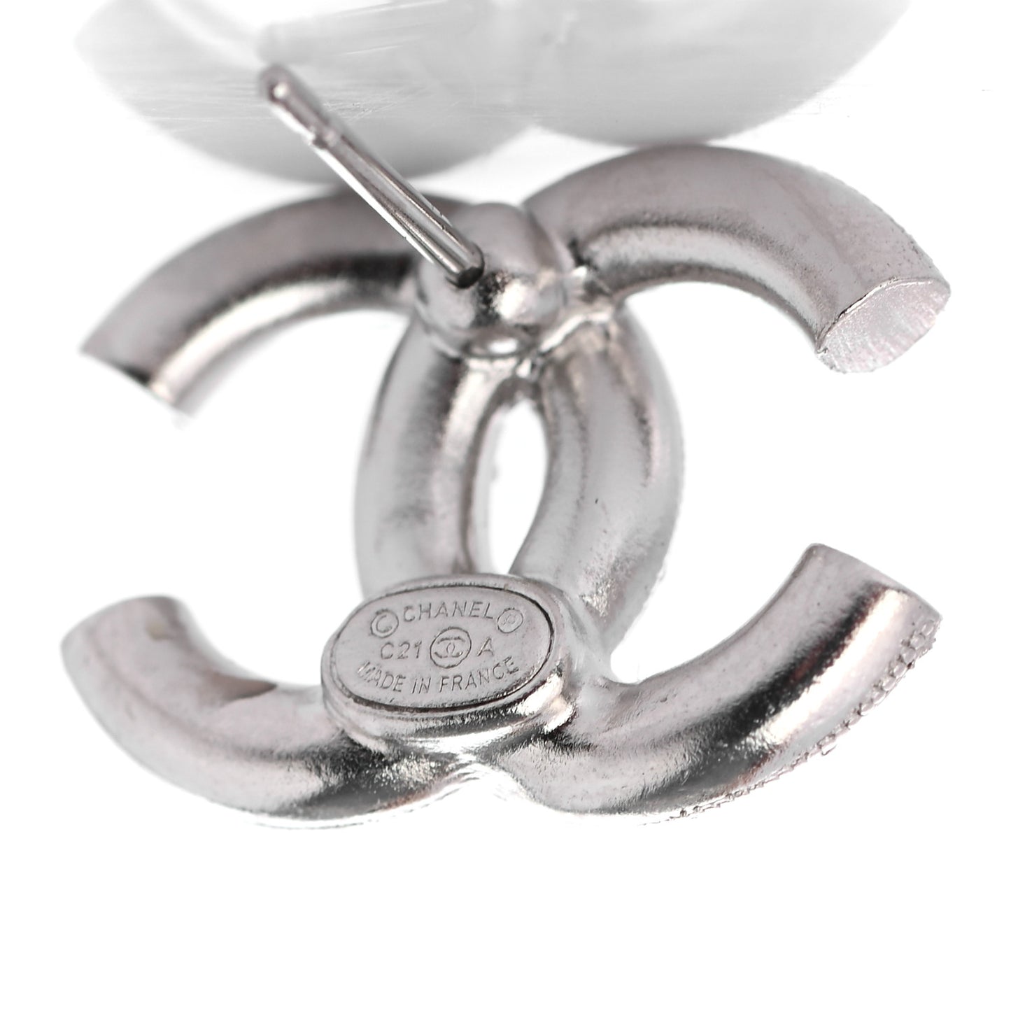 Crystal CC Earrings Silver