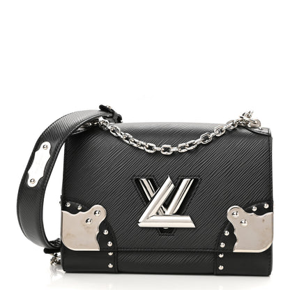 Louis Vuitton Epi Studded Mirror Twist Shoulder Bag MM Black 2 of 10