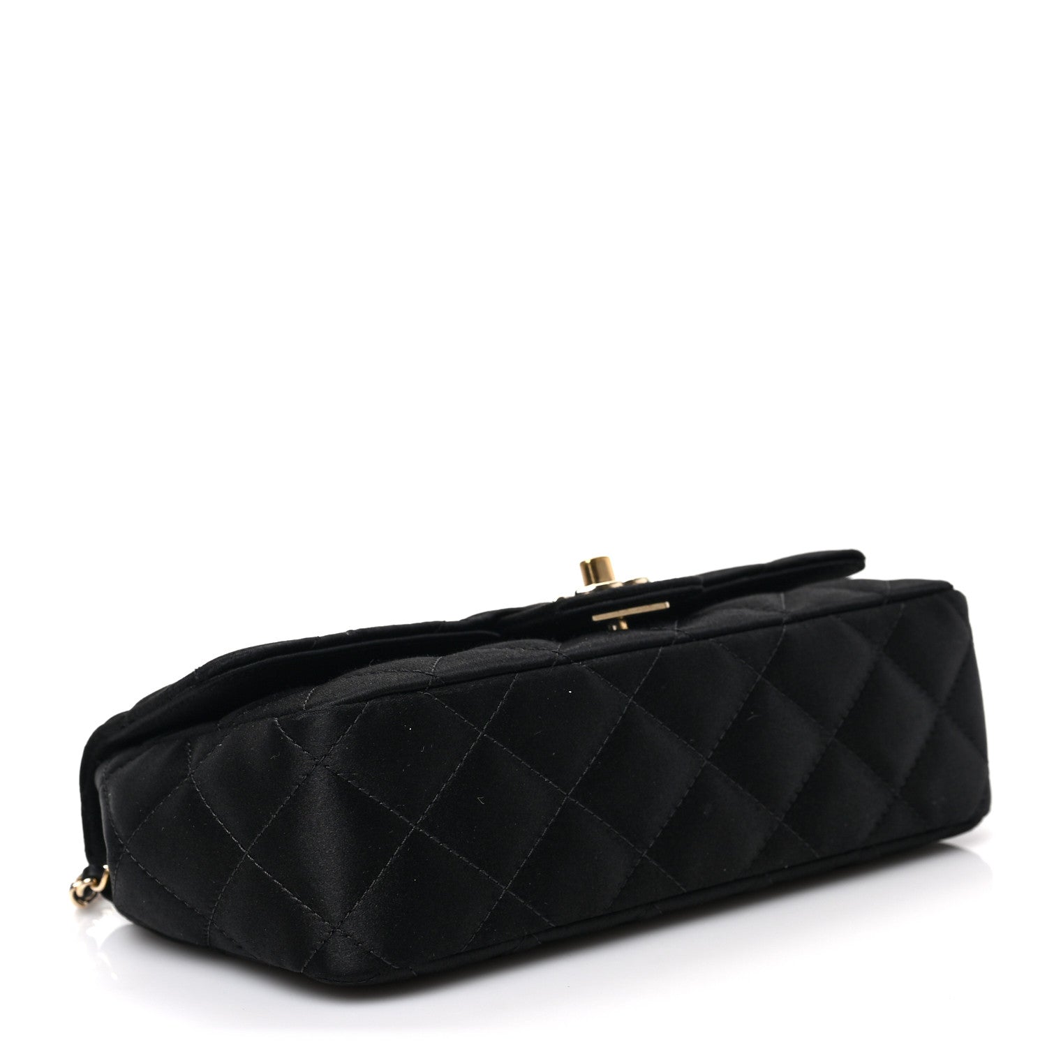 Chanel Satin Quilted Mini Rectangular Flap Black 4 of 8
