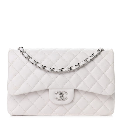 Chanel Caviar Quilted Jumbo Double Flap White 1 of 6