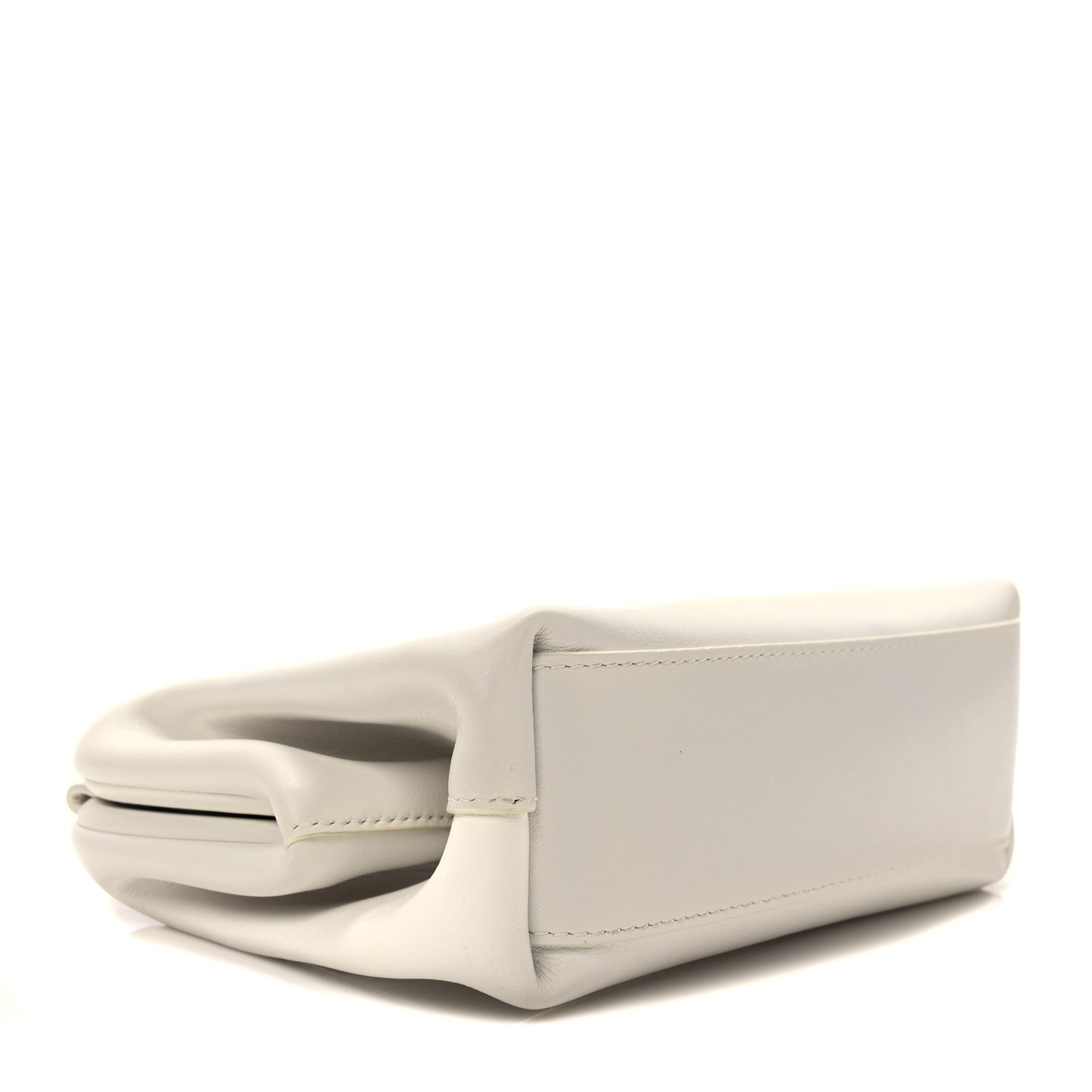 Calfskin Small The Point Triangle Bag Chalk