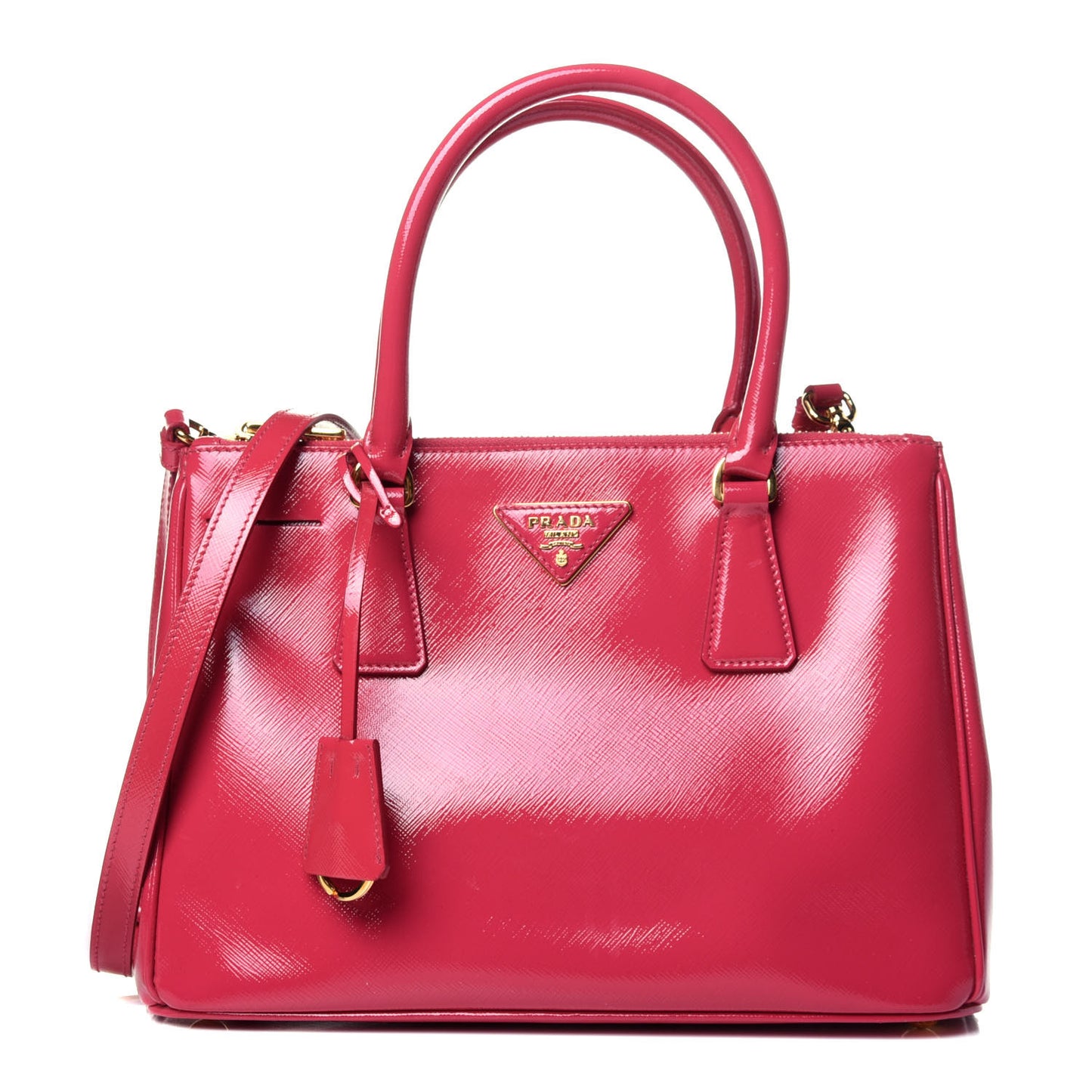 Saffiano Vernice Small Galleria Double Zip Tote Peonia
