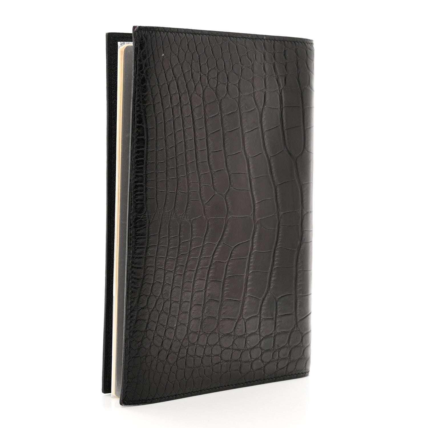 Hermes Matte Alligator Globe Trotter Agenda Cover Black 3 of 8