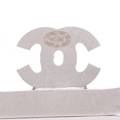 Chanel Crystal CC Heart Earrings Silver 4 of 5