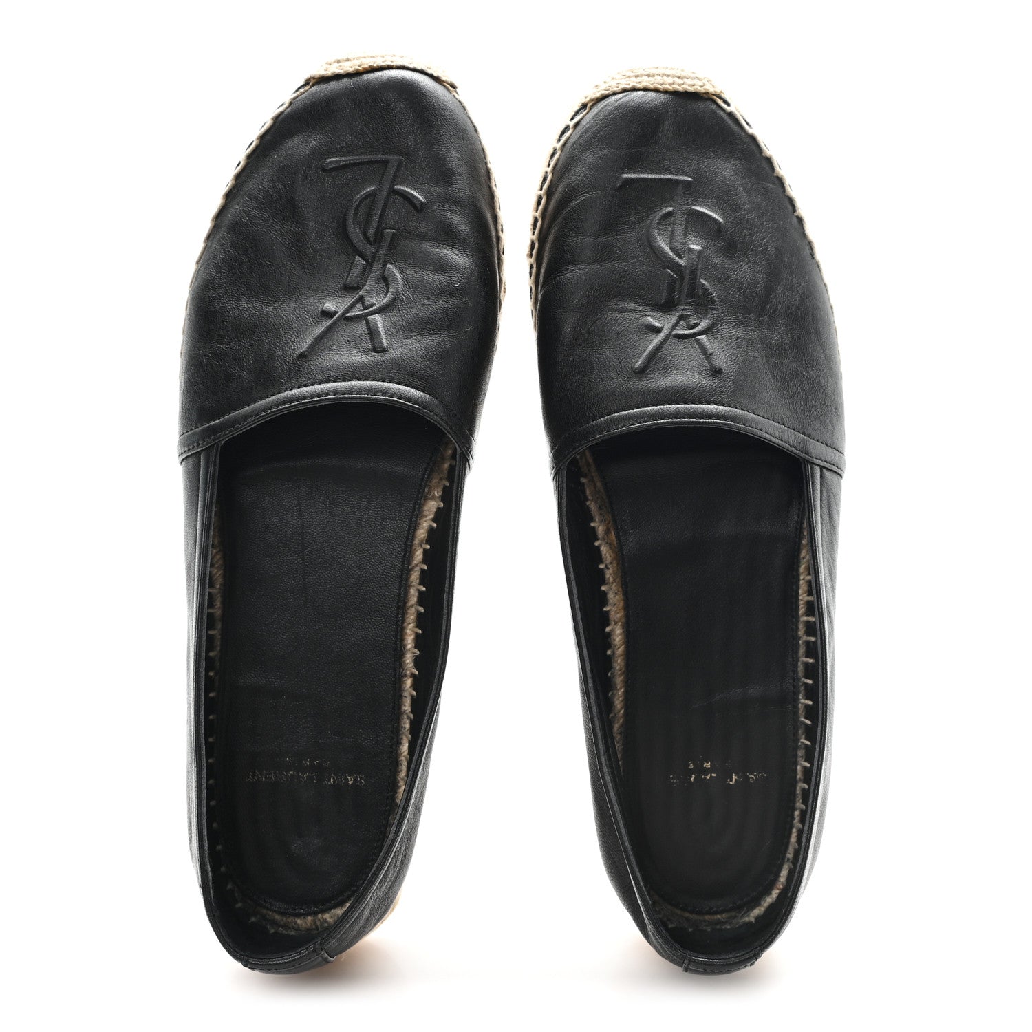 Saint Laurent Lambskin Monogram Espadrilles 39.5 Black 2 of 9