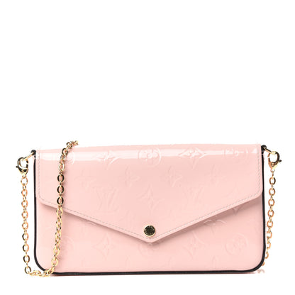 Louis Vuitton Vernis Felicie Chain Wallet Rose Ballerine 1 of 9