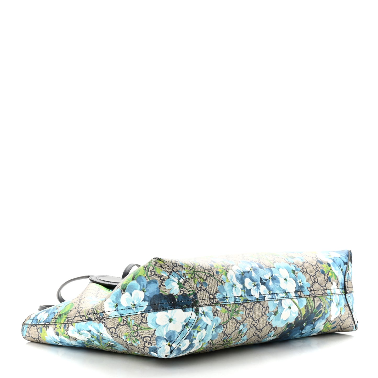 GG Supreme Monogram Blooms Medium Reversible Tote Beige Blue Navy