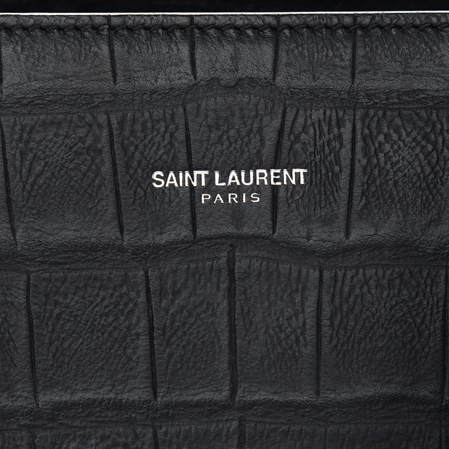 Calfskin Crocodile Embossed Large Sac De Jour Carryall Black