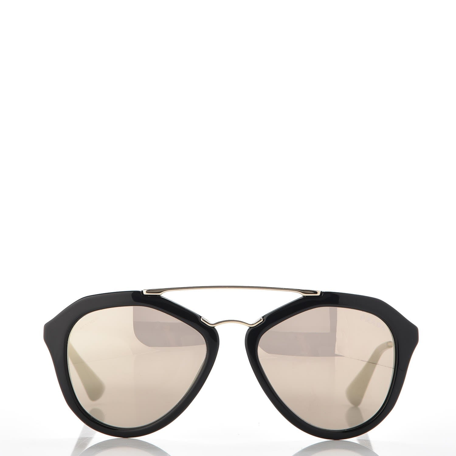 Prada Acetate Metal Cinema Sunglasses SPR 12Q Black 4 of 6