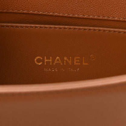Chanel Caviar Chevron Quilted Small Boy Flap Brown 5 of 10
