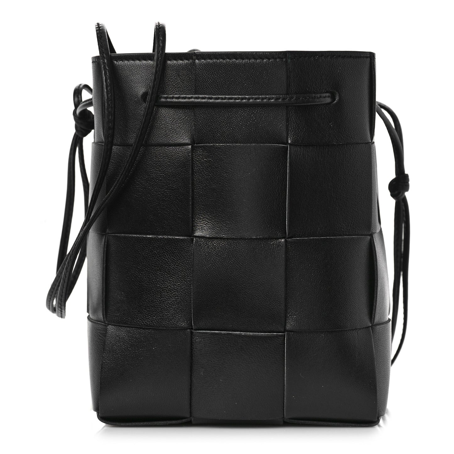 Nappa Maxi Intrecciato Cassette Bucket Bag Black