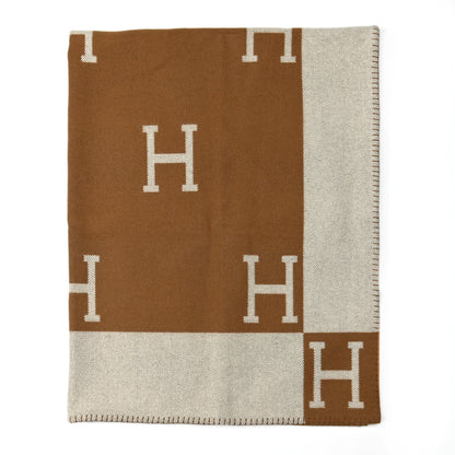 Hermes Wool Cashmere Avalon Blanket Ecru Camel 1 of 3