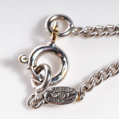 Chanel Crystal CC Timeless Necklace Silver 8 of 10