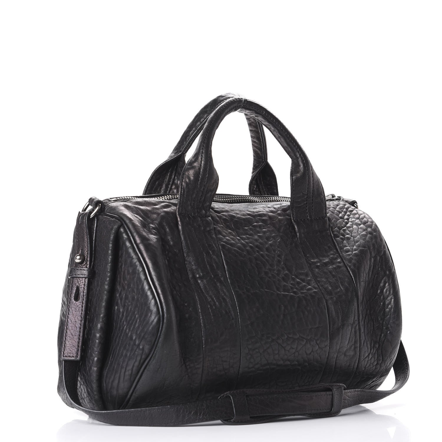 Alexander Wang Pebbled Lambskin Rocco Black Silver Hardware 2 of 8