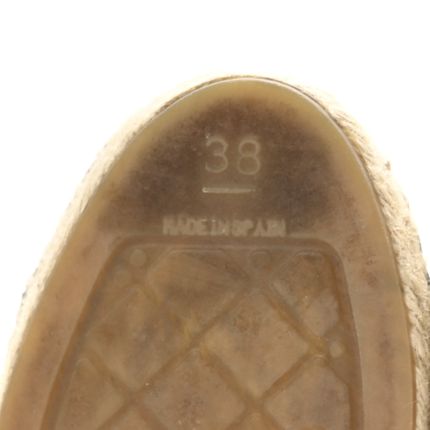 Lambskin Quilted CC Chain Espadrille Mules 38 Navy Black