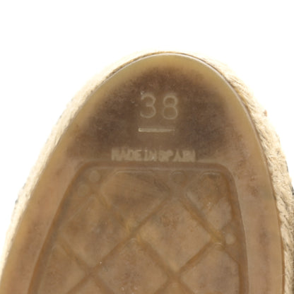 Chanel Lambskin Quilted CC Chain Espadrille Mules 38 Navy Black 7 of 12
